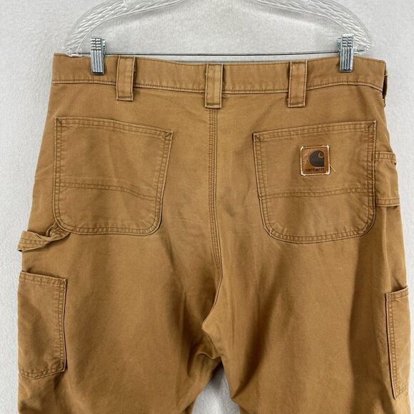 CARHARTT Pants Mens 36X30 Utility Work Loose Fit Cargo Canvas Cotton Brown - Picture 4 of 15
